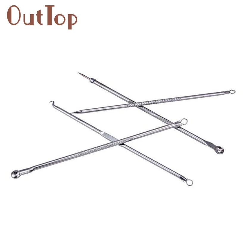 OutTop New and high quality newly 4pcs Blackhead Comedone Acne Blemish Remover Stainless Needles Remove Tool 04.26