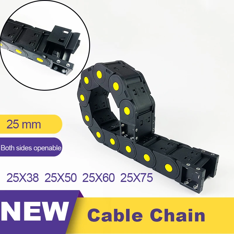 25x38 25x50 25x70 25x75 Nylon Mochine Towline 25 Cable Chain Drag Chain 25*38 25*50 25*70 25*75 Both Sides Openable