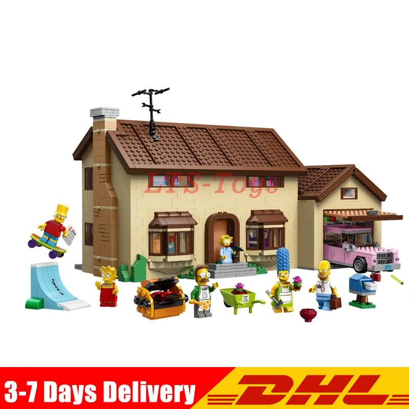 

DHL 2575Pcs The Simpsons House Model Building Block Bricks Compatible 16005 71006 Boy Gift Bart Homer The Kwik-E-Mart