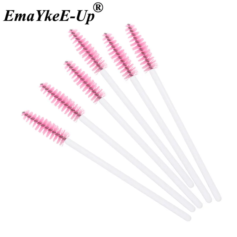 White Pink 50 шт Женские Модные кисти для ресниц, одноразовые кисти для макияжа, Хрустальные кисти для бровей/ресниц/туши для ресниц, кисти для ресниц - Цвет: White Pink