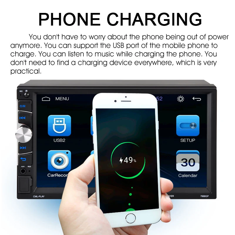 Для Apple Android 2 Din Bluetooth MP5/WMA/APE/FLAC/WAV Авторадио с gps Carplay 7 дюймов автомобильное радио Mirrorlink HD сенсорный экран