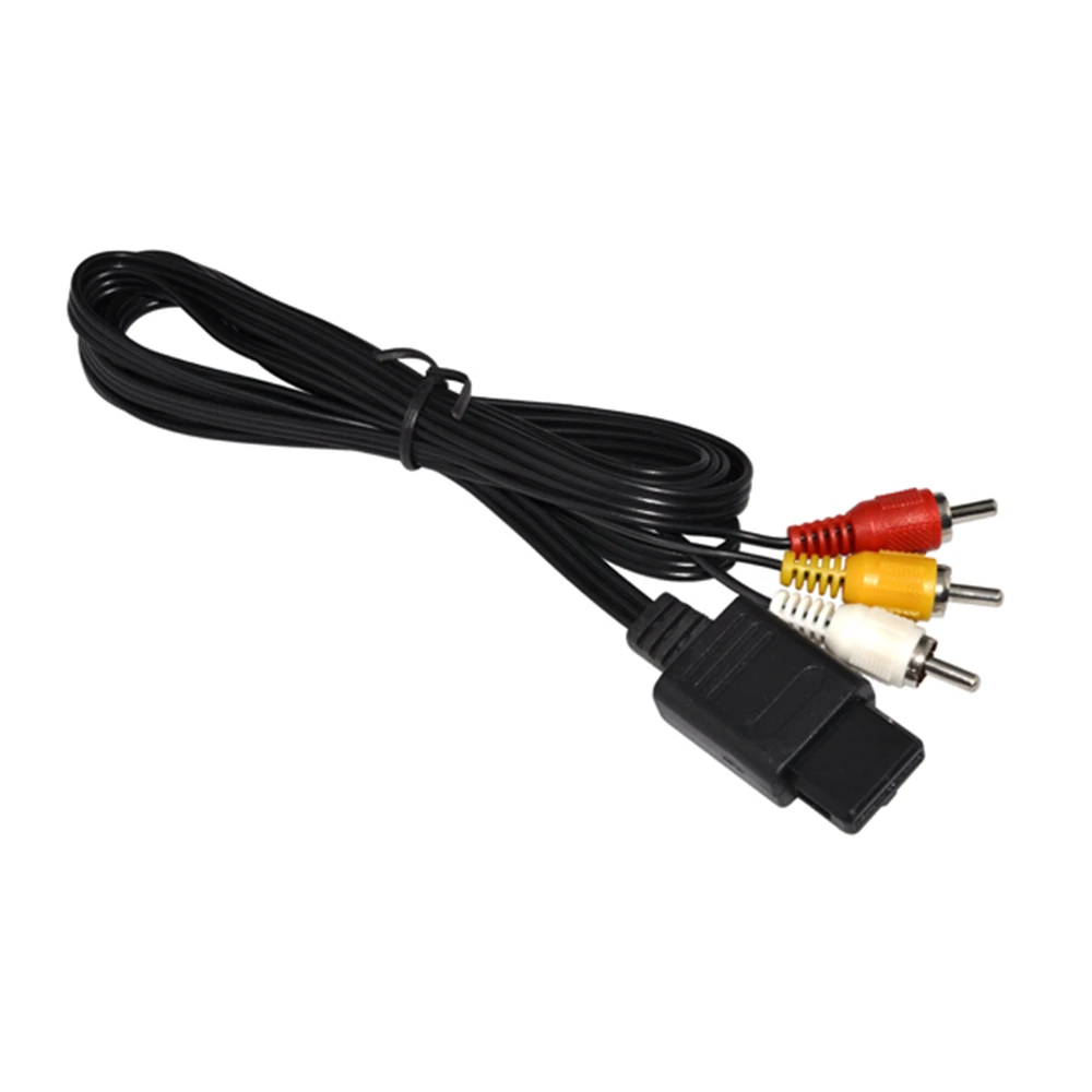

High Quality 180cm 6FT AV TV RCA Video Cord Cable For Game cube for SNES for Nintend for N64 64 free shipping