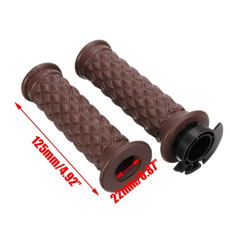 7/8" Comfort Motorcycle Hand Grips Cool Brown Motorcycle Handlebar for Cafe Racer Bobber Clubman Custom