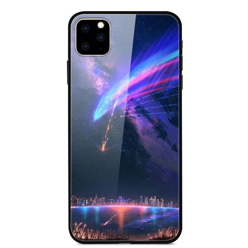 Для iPhone 11 Pro Max, чехол из закаленного стекла, планета космос, чехол из стекла для iPhone 11 11Pro Pro, максимальный чехол, оболочка - Цвет: 27