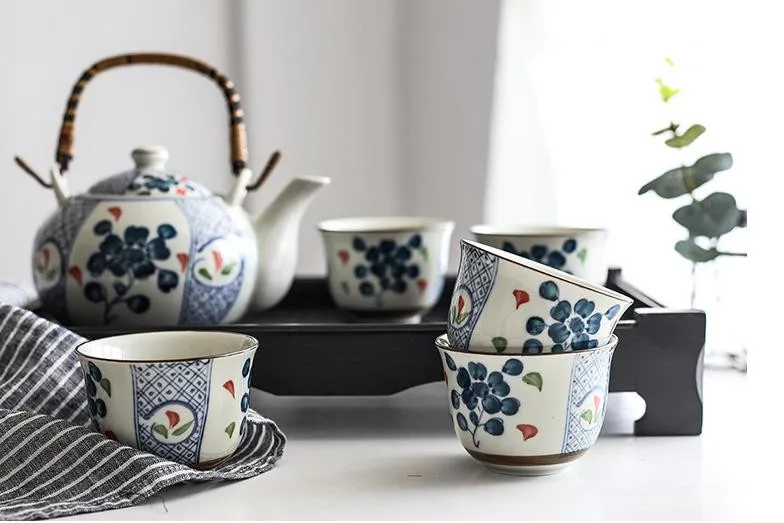 NIMITIME Japanese Style High Temperature Glaze Under One Pot And Five Cup Set Teapot Teacup Household Drinkware