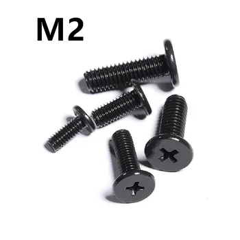 

200PCS M2x3/12mm Black 304 Stainless Steel Cross Phillips Ultra Thin Super Low Flat Wafer Head Screw Bolt For Laptop Computer CM