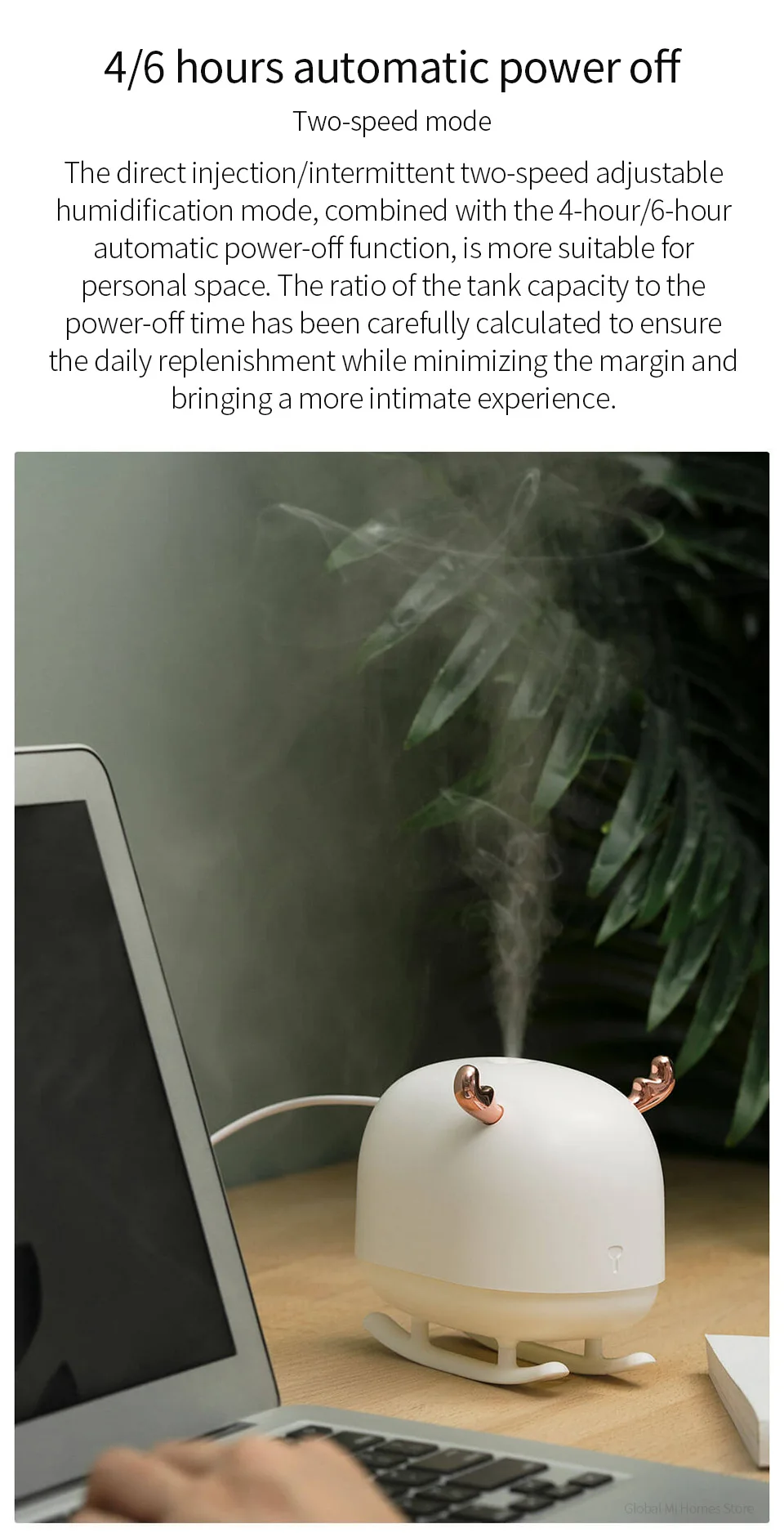 Xiaomi SOTHING tmosphere humidifier- deer Silent humidifying nano-water mist atmosphere lighting large capacity flume
