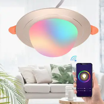 

AC85V-265V 6W RGB+W LED Downlight Smartphone Controlled Wi-Fi Smart Down Light