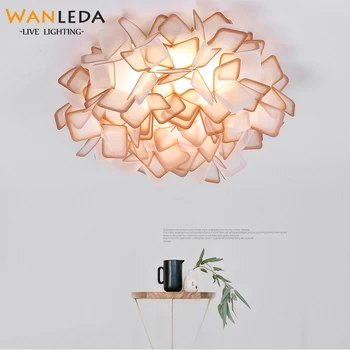 

Nordic minimalist cafe bedroom living room bar restaurant lighting INS clothing store round colored petals Hanging Light