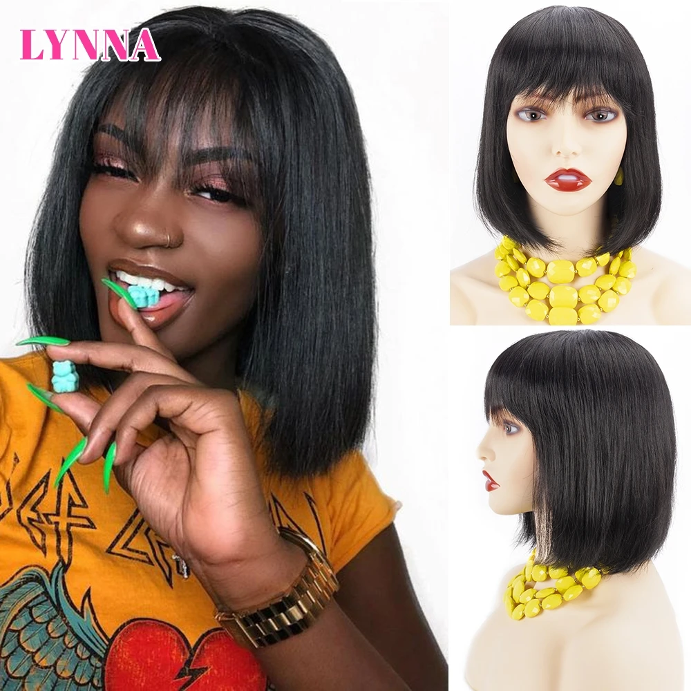 Short Human Hair Wigs Bob Hair Wig Human Hair Wigs With Bangs Brazilian Straight Hair
