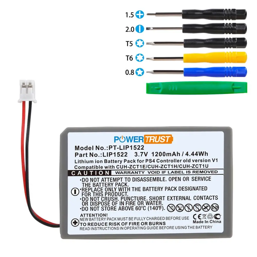 

1200mAh LIP1522 Battery Replacement for PS4 Controller Old Version V1 CUH-ZCT1H CUH-ZCT1U with Tools