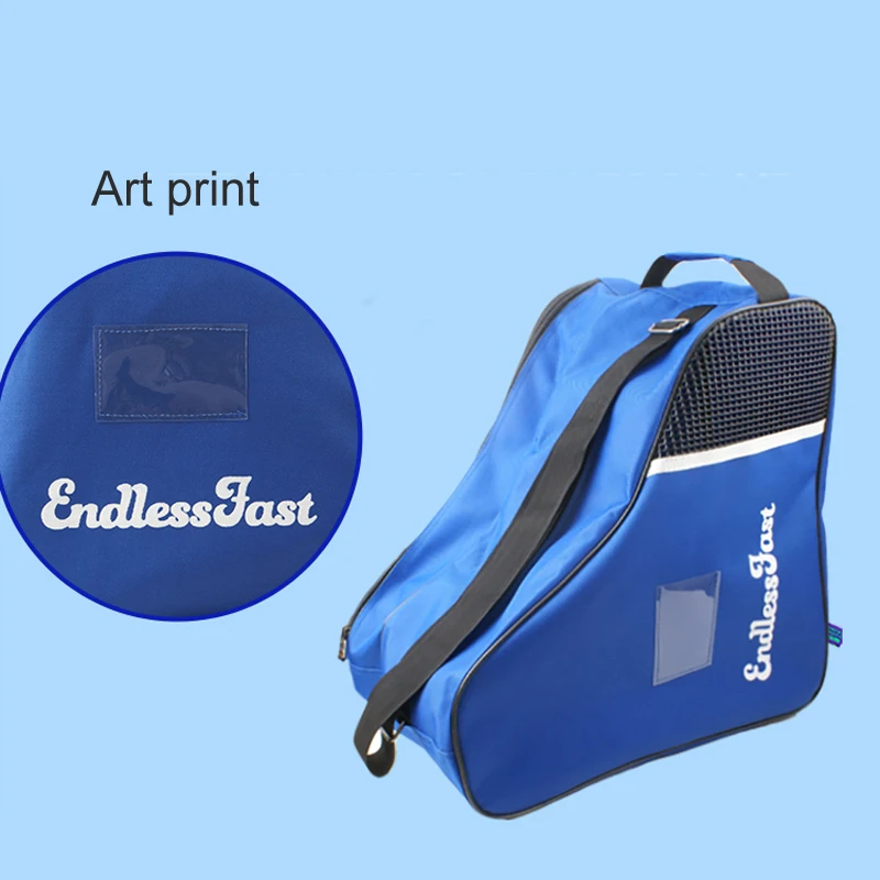 Professional Skate Bag Backpack Increase Capacity Roller Figure Skating Storage Bag Shoulder Pink Blue For Children Adult