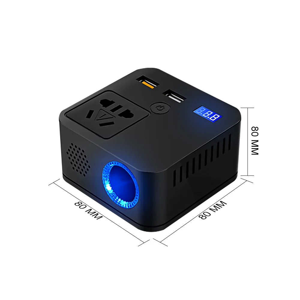 AOSHIKE 12/12-24 В до 220 В 150 Вт многофункциональный автомобильный инвертор QC3.0 быстрое зарядное устройство USB Домашний преобразователь питания