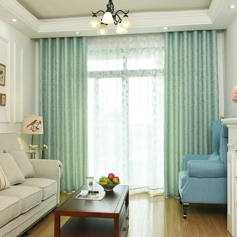

Small Fragments of Flowers Fresh Gardenia Blossom Jacquard Shade Curtains for Living Dining Room Bedroom.