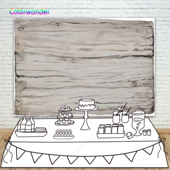 

Wood Backdrop Gray for Photography 7x5 Happy Birthday Newborn Baby Photo Background Vinyl Rustic Wooden Floor Texture Backdrops