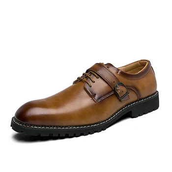 

Men's Genuine Leather Fashion Elegant Noble Work Dress Casual Shoe luxury designer Handmade Lace-up man Shoes plus size 38-46