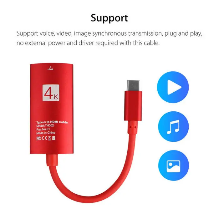 USB-C type-C до 4K HDMI кабель HDTV адаптера для samsung S9 Note 8 Macbook Pro LHB99