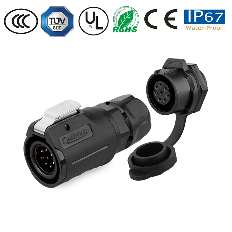 Водонепроницаемый Промышленный разъем M16 8 контактов IP67 штекер и гнездо