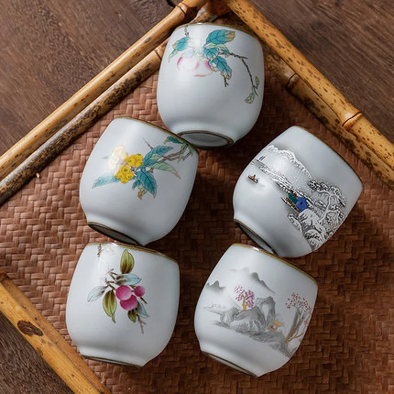 Chinese Antique Ru Kiln Kung Fu Puer Tea Cup, Ceramic, Porcelain Single Cup, Teaware