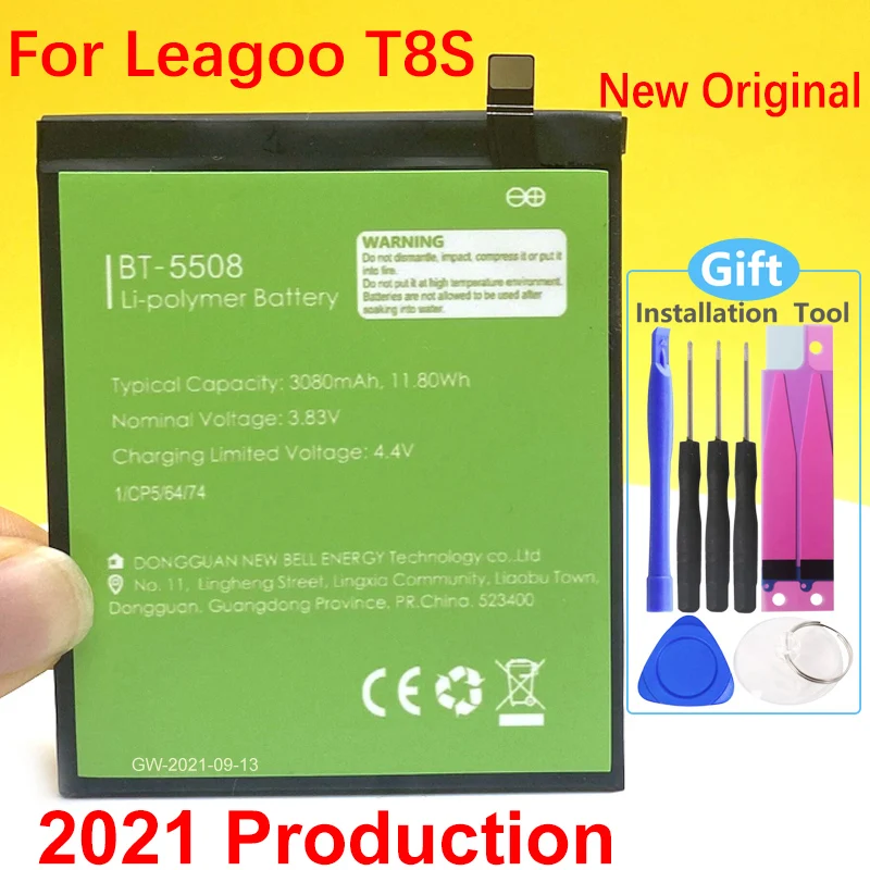 

Новый оригинальный аккумулятор 3080 мА · ч BT-5508 для LEAGOO T8S, высококачественный аккумулятор + номер отслеживания