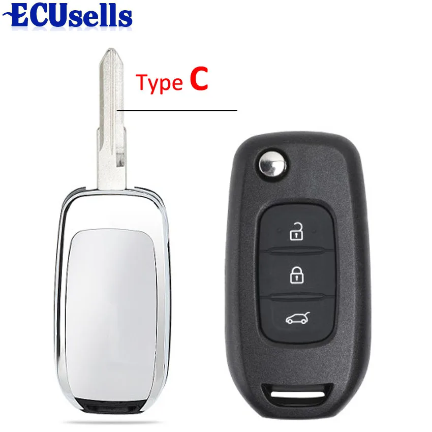 3 кнопки дистанционного ключа 433 МГц PCF7961 4A чип для Renault Kadjar Captur Megane 3 2013- FCC ID: CWTWB1G767 - Количество кнопок: Type C