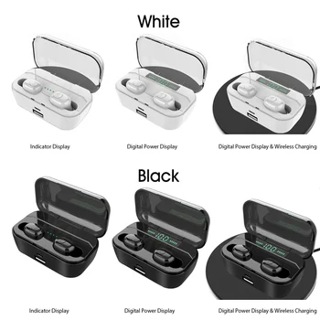 

TWS BT Earphones Wireless Earbuds Wireless Earphone Headset Earphone Headphone For Windows iOS Android Support Wireless Charging