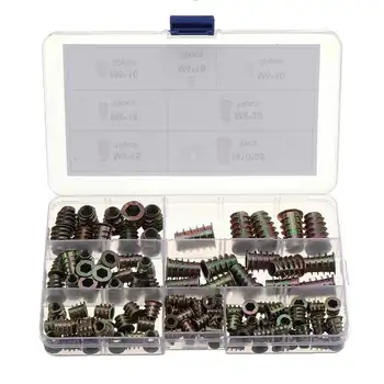 

Suleve MXZN10 120Pcs Zinc Alloy Wood Furniture Hex Socket Drive Head Screw-in Threaded Insert Nut for Metal Wood Working