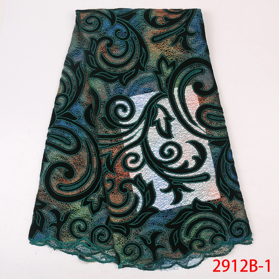 

Colorful Velvet Lace Fabric Nigerian Mesh Net Lace Fabrics Best Quality African Lace Fabric for Women Wedding Party APW2912B