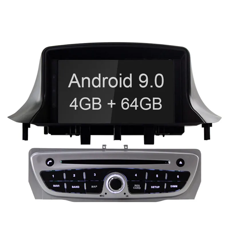 TOPBSNA 1 Din Android 9,0 автомобильный dvd-плеер для Megane 3 Fluence 2009- магнитофон 4 г+ 64 г Мультимедиа gps стерео wifi Авто RDS - Цвет: silver 4G  64G