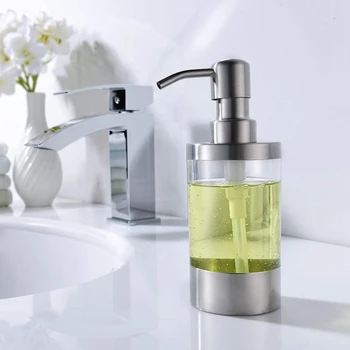 

New Countertop Soap Dispensers Lotion Clear Bottle with Rust Proof Stainless Steel Pump, Lotion/Soap Dispenser for Kitchen or Ba