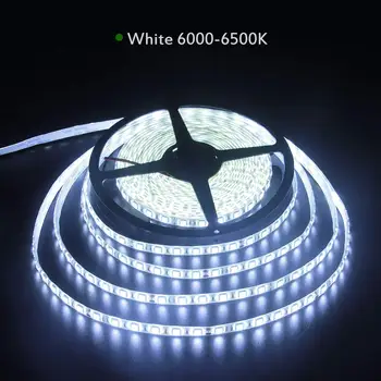 

32.8ft 5050 White LED Flexible Strip Light DC24V IP65 Waterproof 10M 600 LEDs LED Rope Light Strips 60LEDs/M for Home jk1372