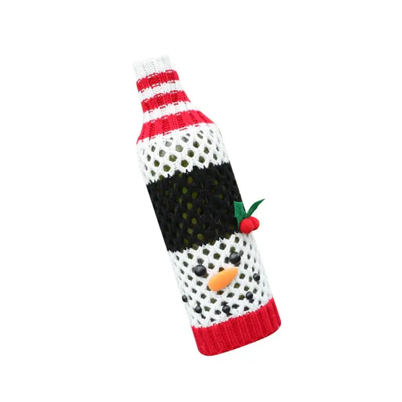1 pc крышка для бутылки вина Декоративные одежда для сна из хлопка с рождественскими рисунками ткань бутылки рукав для вечерние