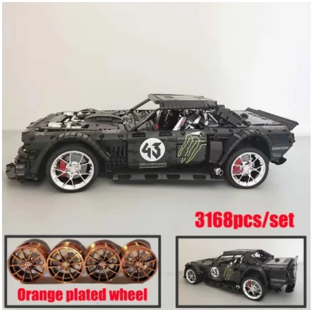1965 Ford Mustang Hoonicorn гоночный автомобиль fit Technic MOC-22970 FIT 20102 строительные блоки кирпичи детские игрушки подарок на день рождения Рождество - Цвет: 23009 D