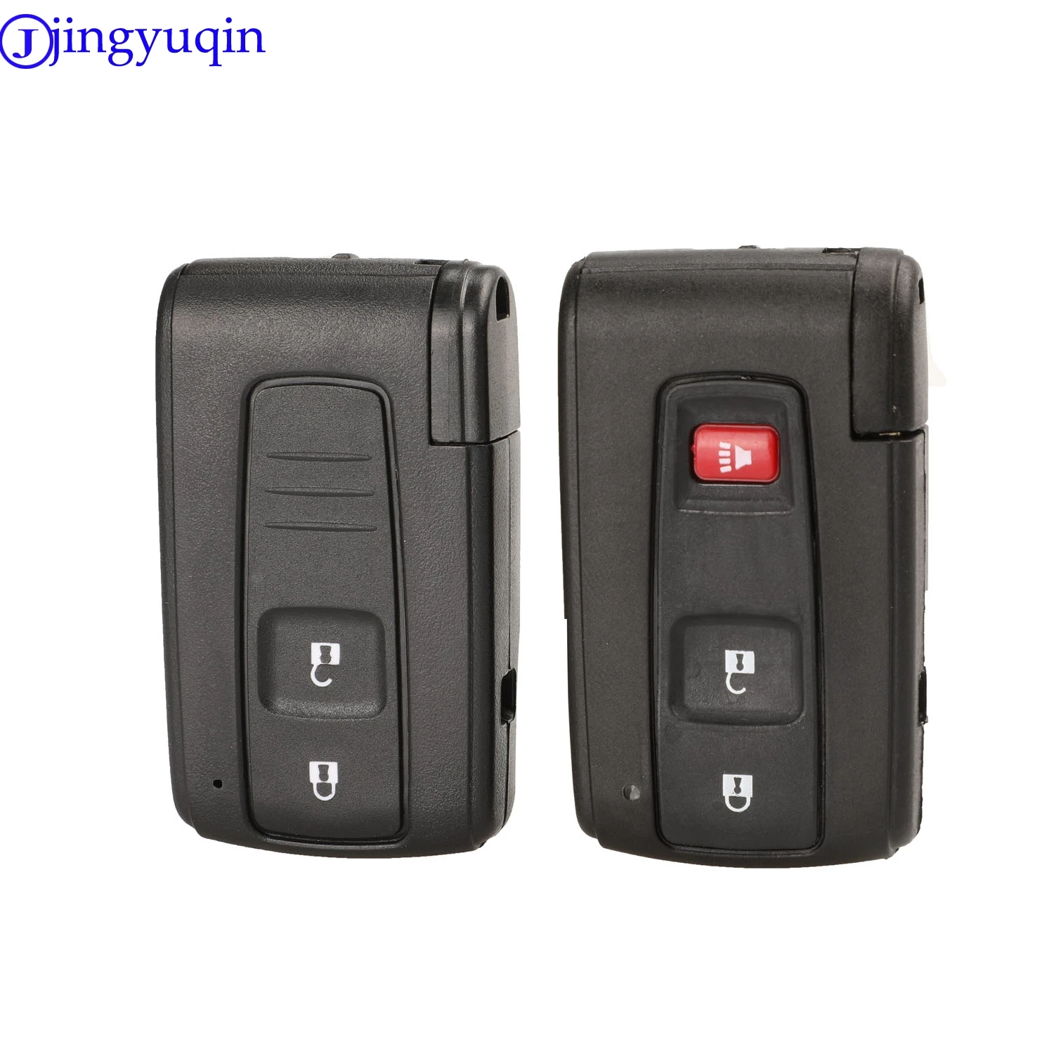 

jingyuqin 10ps 2 Buttons Remote Smart Car Key Case Cover For Toyota Prius Corolla Verso Toy43 Uncut Blade With Blade