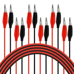12 pçs/set Preto e Vermelho Jacaré Cabos de Teste Clipe Jacaré Crocodile Clips Duplo ended DIY Elétrica Braçadeira de Fio de Teste