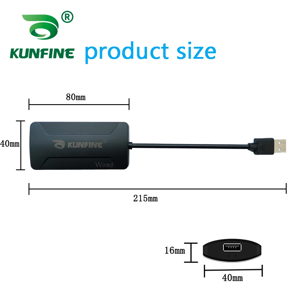 KUNFINE Wireless Wire Apple CarPlay Dongle for Android Car stereo Unit USB Carplay Stick with Android AUTO (4) - 副本