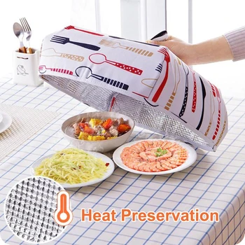 

Foldable Food Covers Keep Warm Hot Aluminum Foil Food Cover Dishes Insulation Useful Kitchen Gadgets Accessories