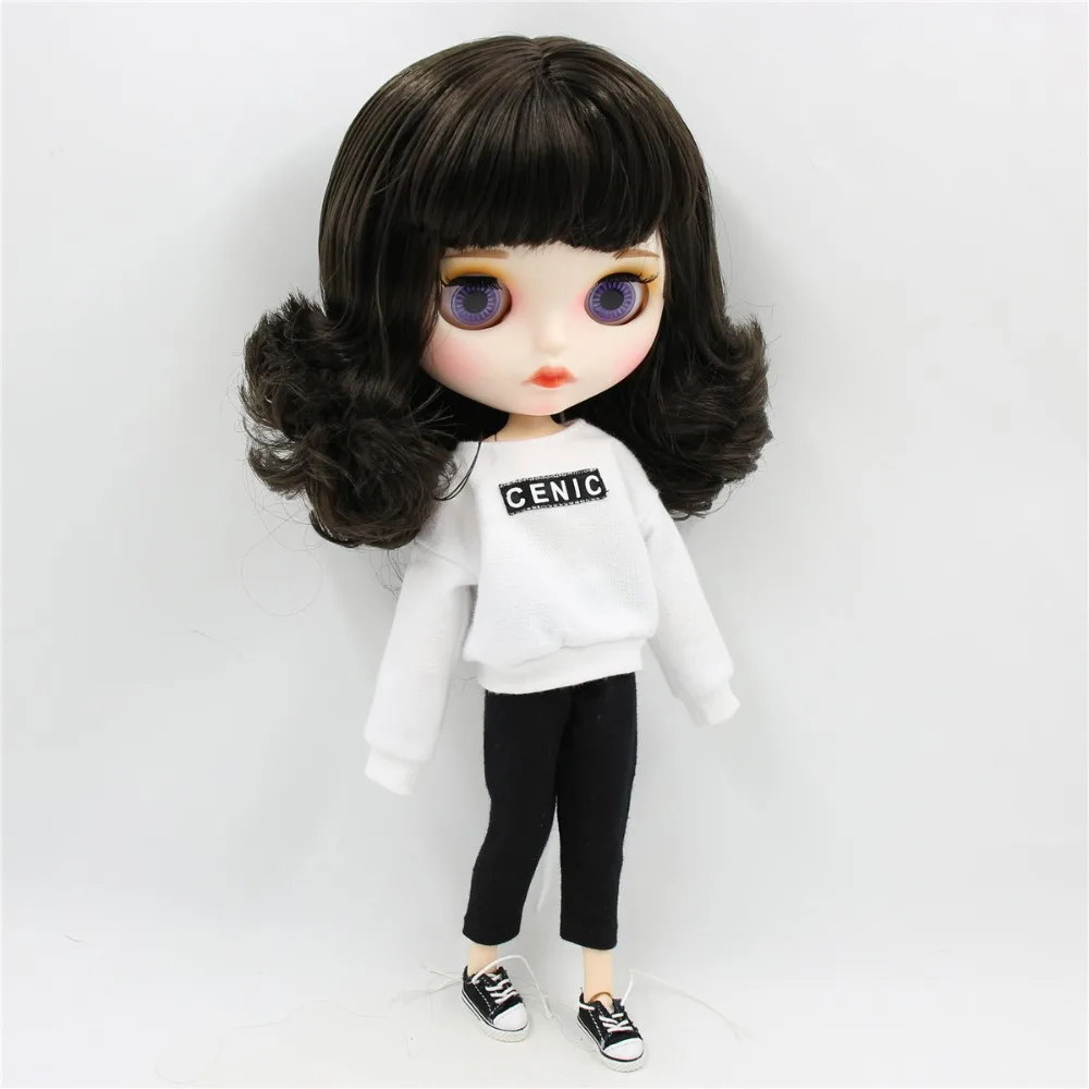 Alexandria – Premium Custom Neo Blythe Doll with Brown Hair, White Skin & Matte Pouty Face 74