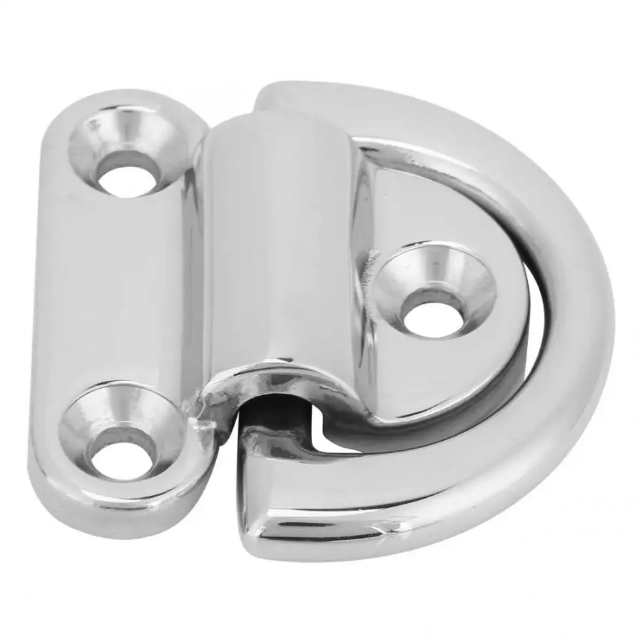 

8mm Stainless Steel Folding Boat Marine Pad Eye Stowage D Tie-down Ring Cleat for Yacht Motor