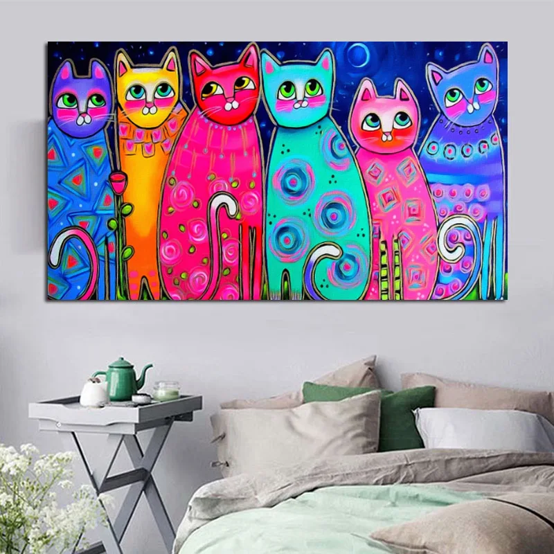 

Animal Posters and Prints Canvas Painting Watercolor Prints Cats Wall Art Pictures for Living Room Cuadros Home Decor Unframed