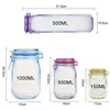 Reusable Mason Jar Bottles Bags Nuts Candy Cookies Bag Waterproof Seal Fresh Food Storage Bag Snacks Sandwich Zip Lock Bags ► Photo 3/6