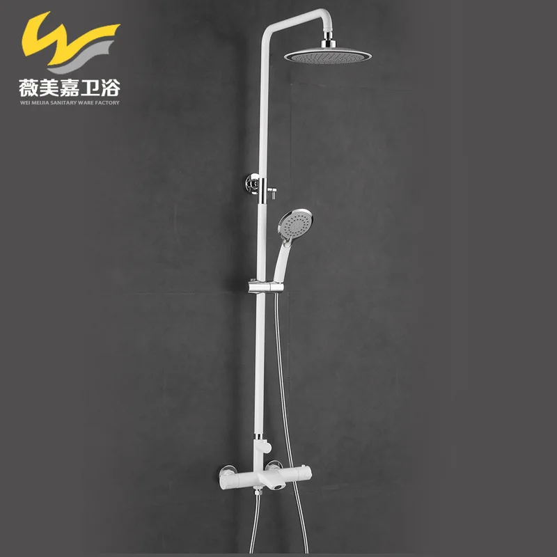 

white baking paint constant temperature large shower shower set export multi-function adjustable large shower set