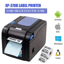 Imprimante de codes barres ou d'étiquettes thermiques, Bluetooth, USB, pour reçus, 20mm à 80mm, autocollant, XP 370B 365B
