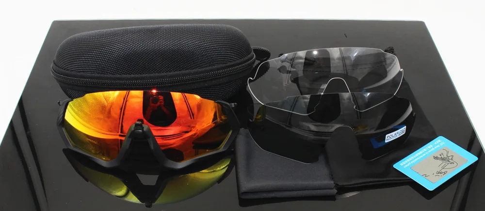 

Flight Jacket 3 Lens Polarized Light Sports Glasses for Riding Mountain Bike Windproof Sand