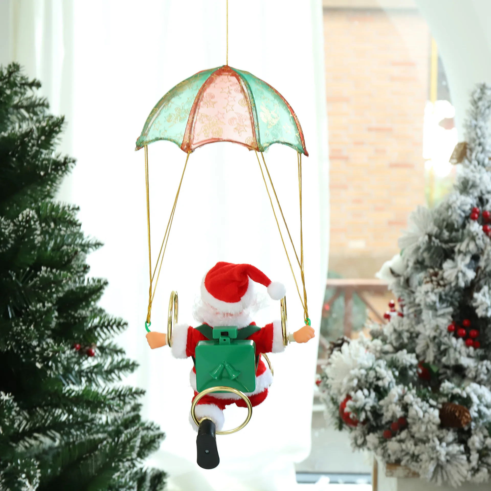 ZK30 Funny Dancing Parachute Santa Claus Doll Toy Will Sing Electric Kawaii Children'S Educational Christmas Toys
