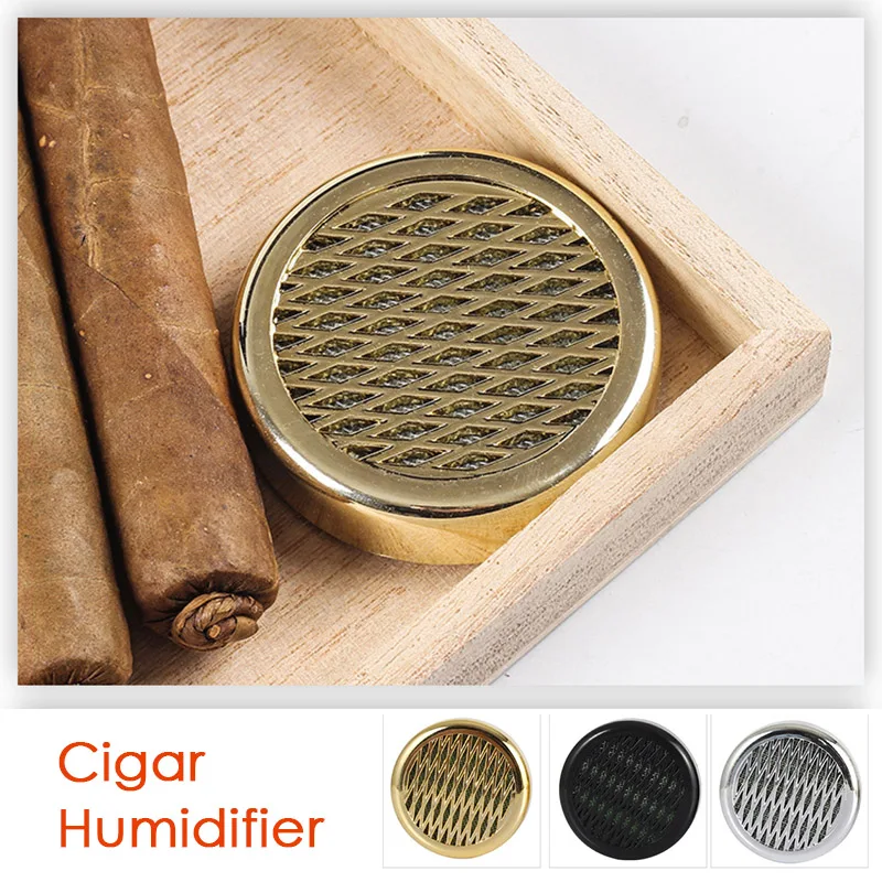 Portable Round Abs Cigar Humidifier Humidor Box Gadget Cigarette Cigar