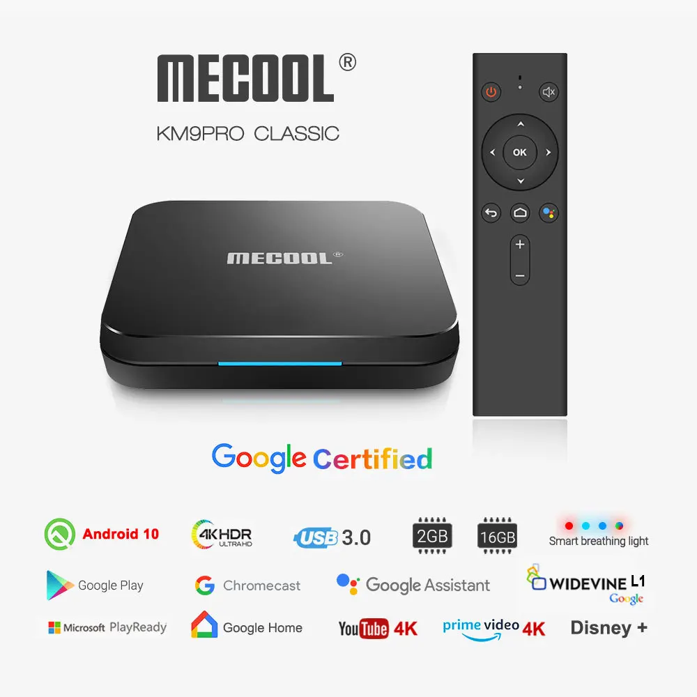 ТВ-приставка MECOOL KM3 A Android 9 0 4 + 64 Гб/128 дюйма 4K Wi-Fi | Электроника