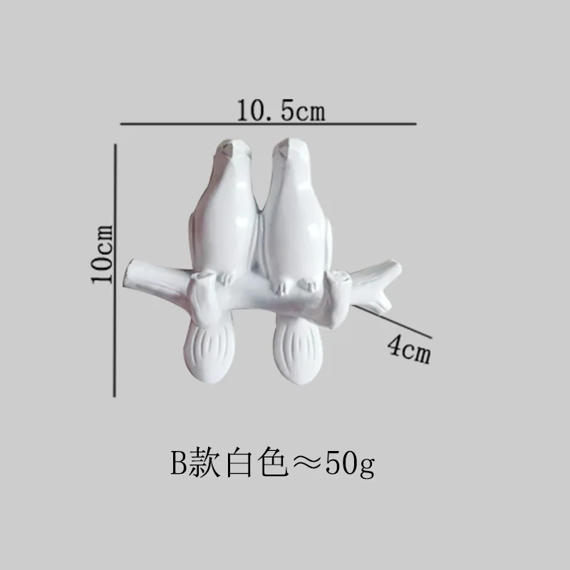 Полимерные крючки в виде птиц, настенные украшения для спальни, двери, бесшовные крючки для ключей, крючки, вешалка для одежды, держатель для ключей, настенные знаки, домашний декор - Цвет: B white
