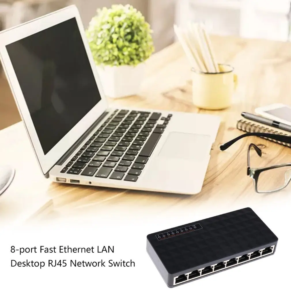 Мини LAN Ethernet POE сетевой настольный коммутатор 8 Порты и разъёмы 10/100 Мбит/с Fast концентратор сетевой коммутатор концентратор адаптер Высокая производительность