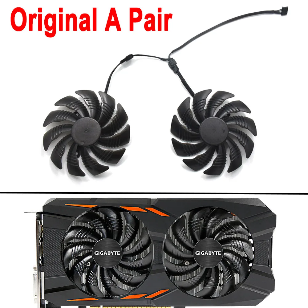 Синий T129215SU 88 мм для GIGABYTE GTX1050 Ti 1060 1070 Ti 1080 RX 470 480 570 580 вентилятор PLD09210S12HH вентилятор G1 Графика карты вентилятор охлаждения - Цвет лезвия: Синий